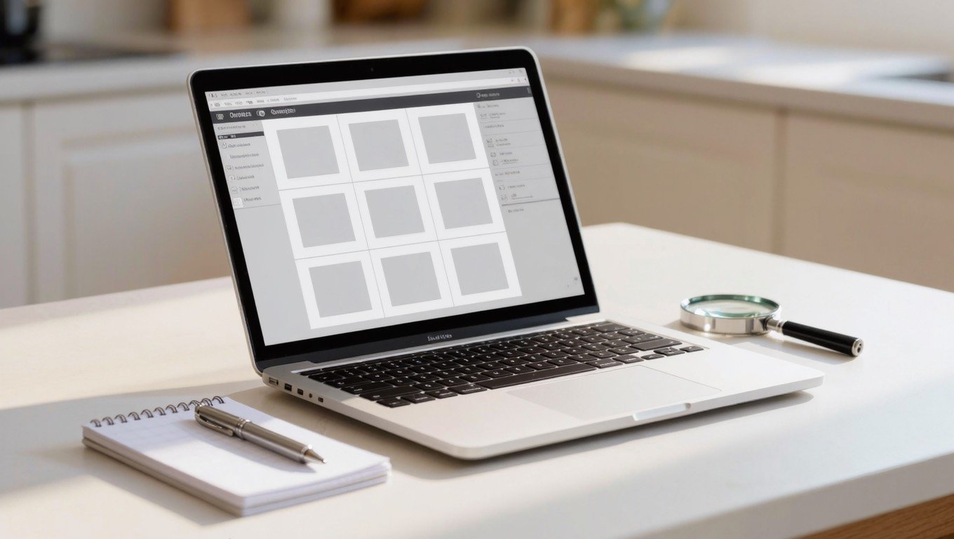 Laptop, bank card and notepad on a kitchen table beside a portable air conditioner in a Victorian terraced house